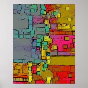 Póster "Metrô" Arte Geométrica