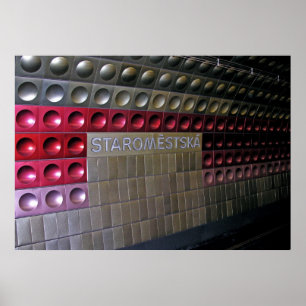 Poster Metro futurista, Praga