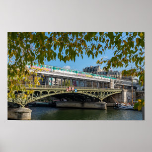 Poster Metro na ponte Bir-Hakeim - Paris, França