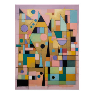 Póster Metrópole Geométrica Pastel