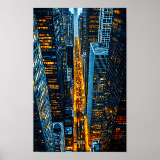Poster metrópole noturna