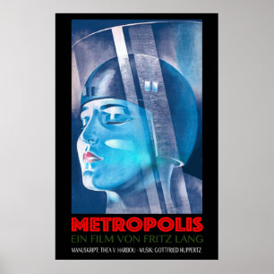 Poster METROPOLIS Ein Film Von Fritz Lang Vintage Sci Fi