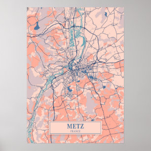 Poster Metz - Mapa da cidade de Breezy
