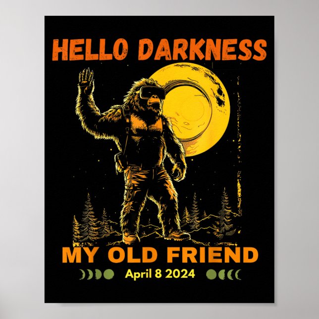 Poster Meu Amigo Escuridão Eclipse Solar Hello (Frente)