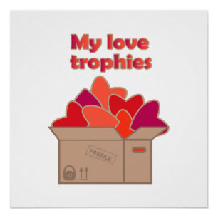 Póster Meu amor troféu no cheio de Namorados corações