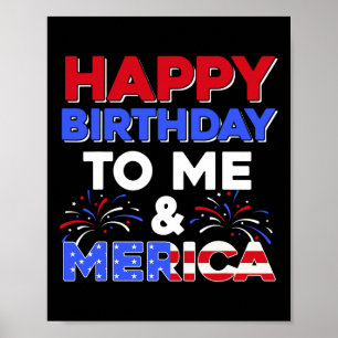 Poster Meu aniversário Dia 4 de julho Dia da Independênci