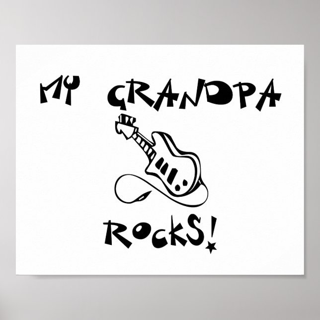 Póster Meu avô Rocks guitarra (Frente)
