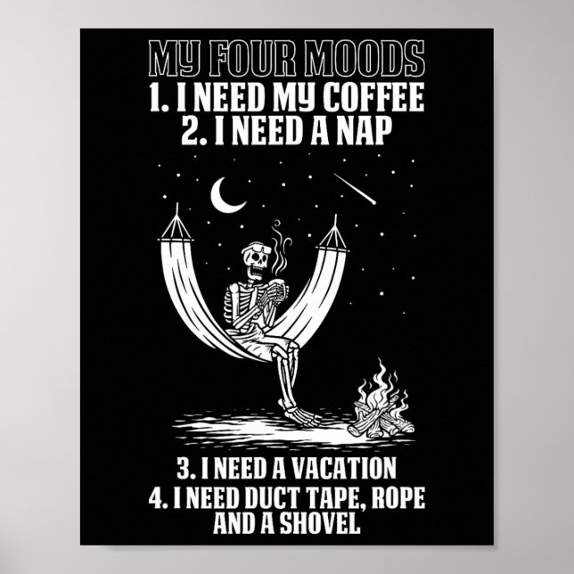 Poster Meu Bebendo de Esqueleto de Figuras de Quatro Mood (Frente)