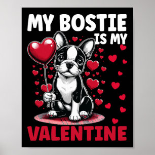 Poster Meu Bostie É Meu Namorado Boston Terrier Cachorro