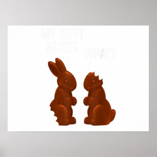 Poster Meu Bumbum Magoa Chocolate Coelhinho Páscoa Engraç