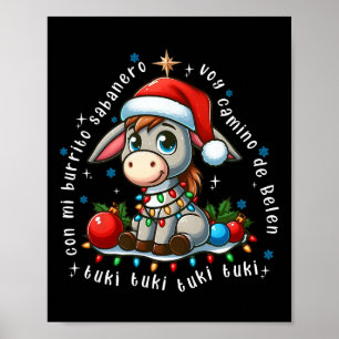 Poster Meu Burrito Saneador Burro de Natal Mexicano Espan