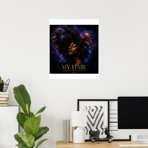 Poster Meu Cabelo Tem Sua Própria Gravidade Afro Cósmico