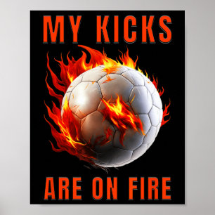 Poster Meu Calçado Está em Chamas Design de Futebol 