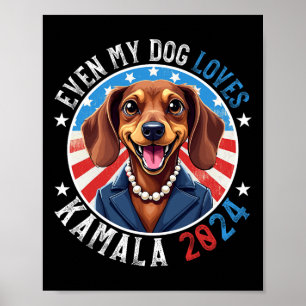 Poster Meu Cão ama Kamala 2024 Dachshund Lover Engraçado