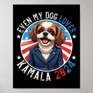 Poster Meu Cão ama Kamala 2024 Shih Tzu Lover Funny Camp