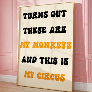 Poster Meu Cartaz de Circo Arte de Parede com Tipografi