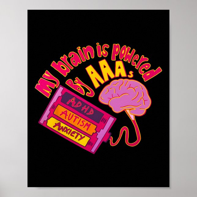 Poster Meu Cérebro É Aaa Autismo Ansiedade (Frente)