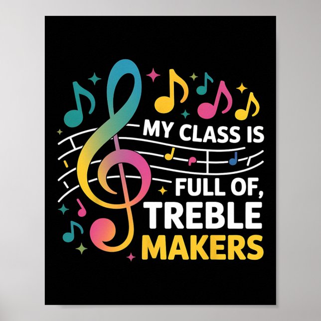 Poster Meu Cl É Cheio De Treble Makers - Ensinado De Músi (Frente)