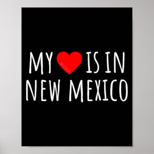 Poster Meu Coração Está No Novo México Estado Americano F