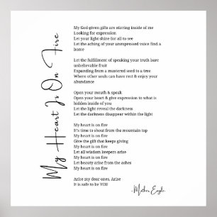 Poster Meu coração está no posto poema de encorajamento d