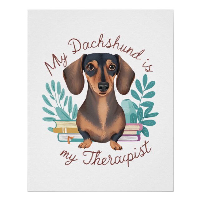 Póster Meu Dachshund É O Meu Terapêutico (Frente)