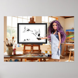 Poster Meu desenho de carvão acabado.