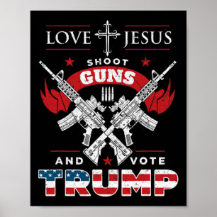 Poster Meu Deus. Atire em Armas. E Vote Trump 2020 Flag
