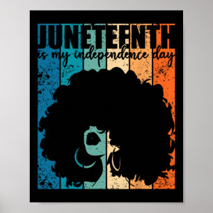 Poster Meu Dia de Independência Retro Mulheres Afro Melan