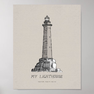 Poster "Meu Farol" - "Eu sou a Luz do Mundo"