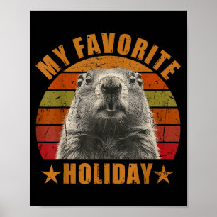 Poster Meu Feriado Favorito Engraçado Retrô Vintage Groun