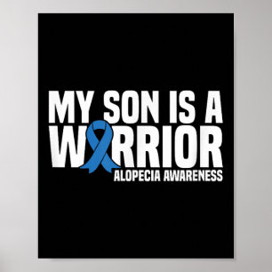 Poster Meu Filho É Um Guerreiro Azul Fita Alopecia