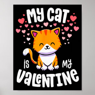 Poster Meu Gato É Meu Namorado Amante de Gatinhos Kawaii 