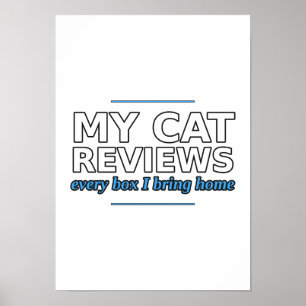 Poster Meu Gato Revisa Cada Caixa Cartaz Divertido de Gat