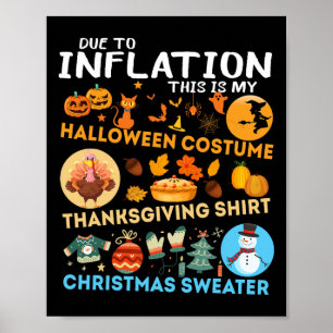 Poster Meu Halloween de Ação de Graças de Natal Assustado