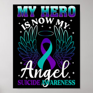Poster Meu Herói Agora É Meu Anjo Suicídio Roxo Turquesa 