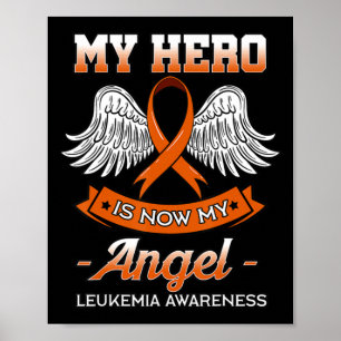 Poster Meu Herói É Meu Anjo Leucemia Laranja Fita