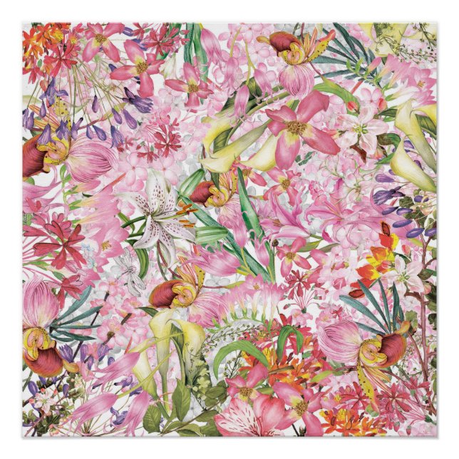 Póster Meu jardim de flores exóticas de folhagem tropical (Frente)