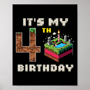 Poster Meu Jogo de Pixel de 5º Aniversário para Vídeo Gam