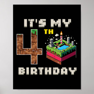 Poster Meu Jogo de Pixel de 5º Aniversário para Vídeo Gam