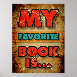 Poster Meu Livro Favorito é a tipografia vintage
