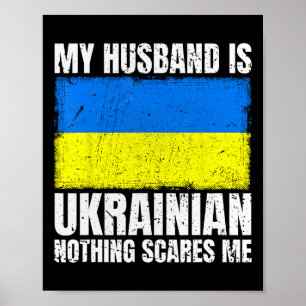 Poster Meu marido é a bandeira ucraniana para a esposa Uc