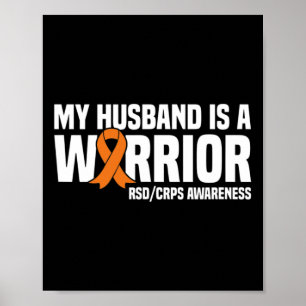 Poster Meu Marido É Um Guerreiro Laranja Fita Em Frente