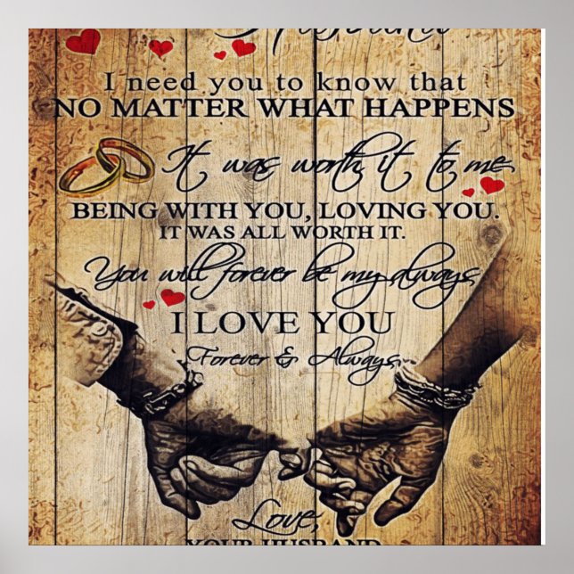 Poster Meu Marido Presente | Carta Para Ele | (Frente)