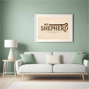 Poster MEU PASTOR – Creme Quente   Salmo 23:1 Arte de Par