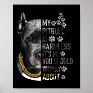 Poster Meu Pitbull é inofensivo. Sou eu que você deveria