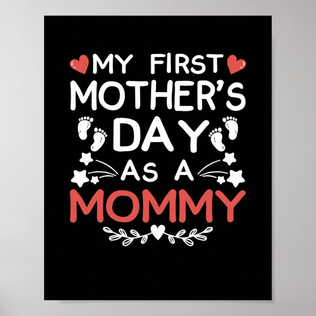 Poster Meu Primeiro Dia de as mães Como Mamãe (Frente)