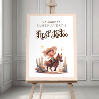 Poster Meu Primeiro Rodeo Wild West Cowboy Bem-vindo