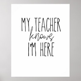 Poster Meu professor sabe que estou aqui - poster, decor