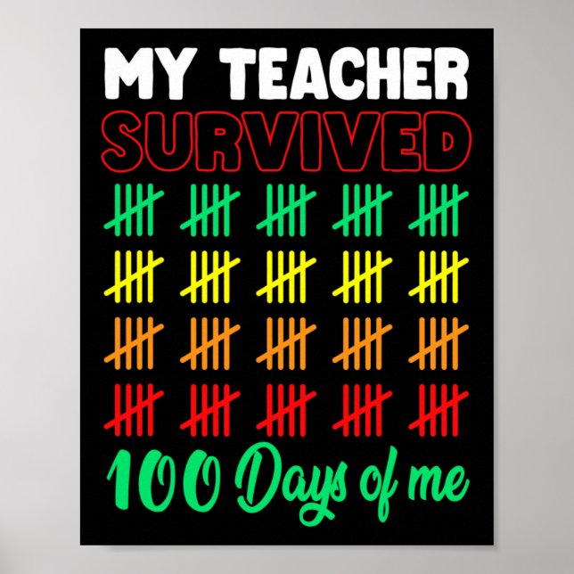 Poster Meu Professor Sobreviveu A 100 Dias De Minhas Cria (Frente)