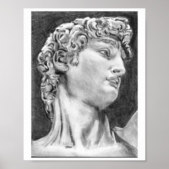 Poster Meu Próprio Desenho DAVID Após Michelangelo Art Po (Frente)
